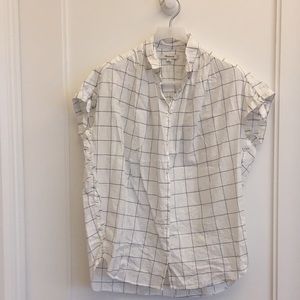 Madewell Grid Short Sleeve Blouse